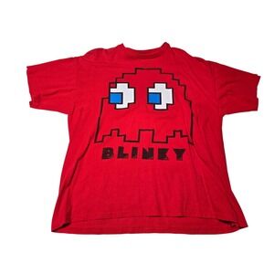 PAC MAN Blinky Ghost Red Graphic T Shirt Mens L‎ Mad Engine Retro